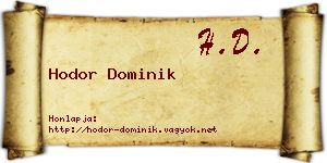 Hodor Dominik névjegykártya